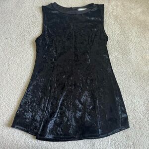 Altar'd State Black Velvet Tank Top Black Cotton Peplum Flare Fairy Goth